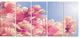 Magnolia Flowers on Sky Background, Floral Canvas Print, 60"x28", 5 Panels