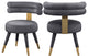 Fitzroy Velvet Upholstered Dining Chair (Set of 2), Gray