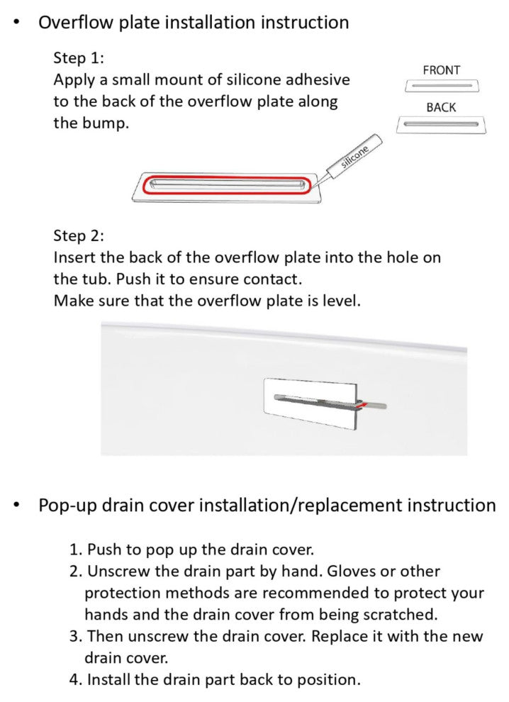 Vanity Art Freestanding Acrylic Soaking Bathtub, White/Titanium Gold, 55"