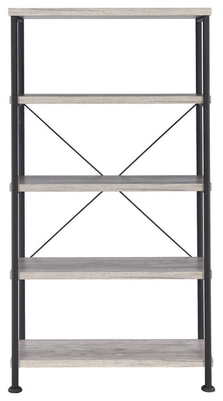 5-Tier Bookcase With Metal Frame, Gray