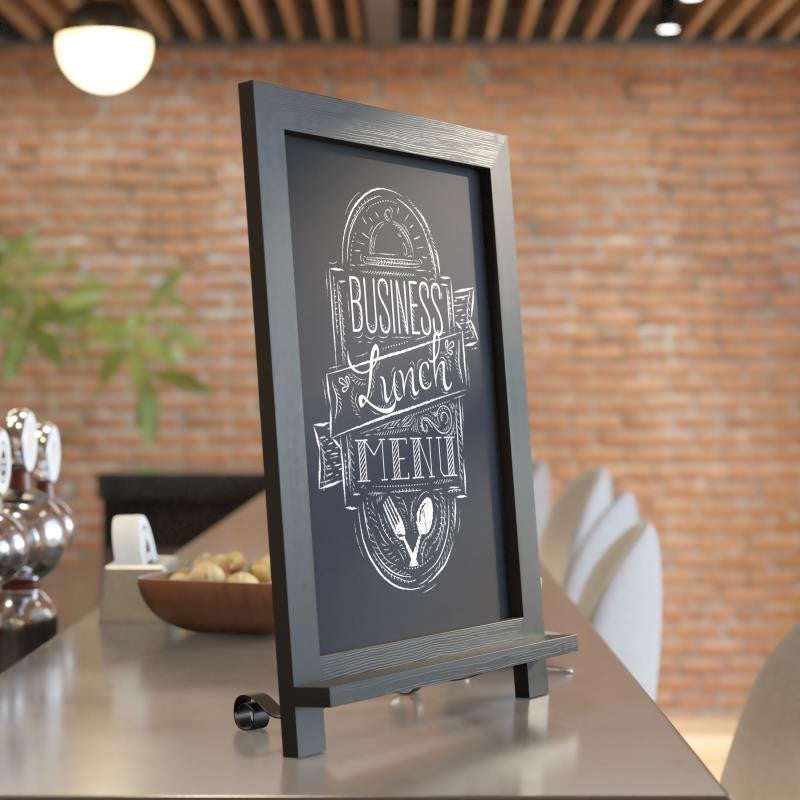 Canterbury Magnetic Chalkboard WithMetal Scrolled Legs, Hang or Countertop Board, 12" X 17" - Black
