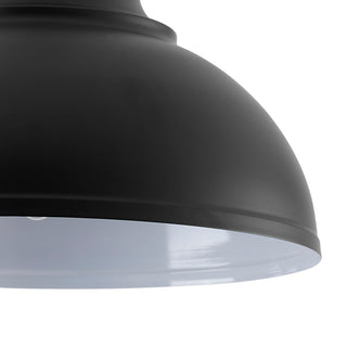 Industrial Black 1-Light Pendant Light With Metal Shade