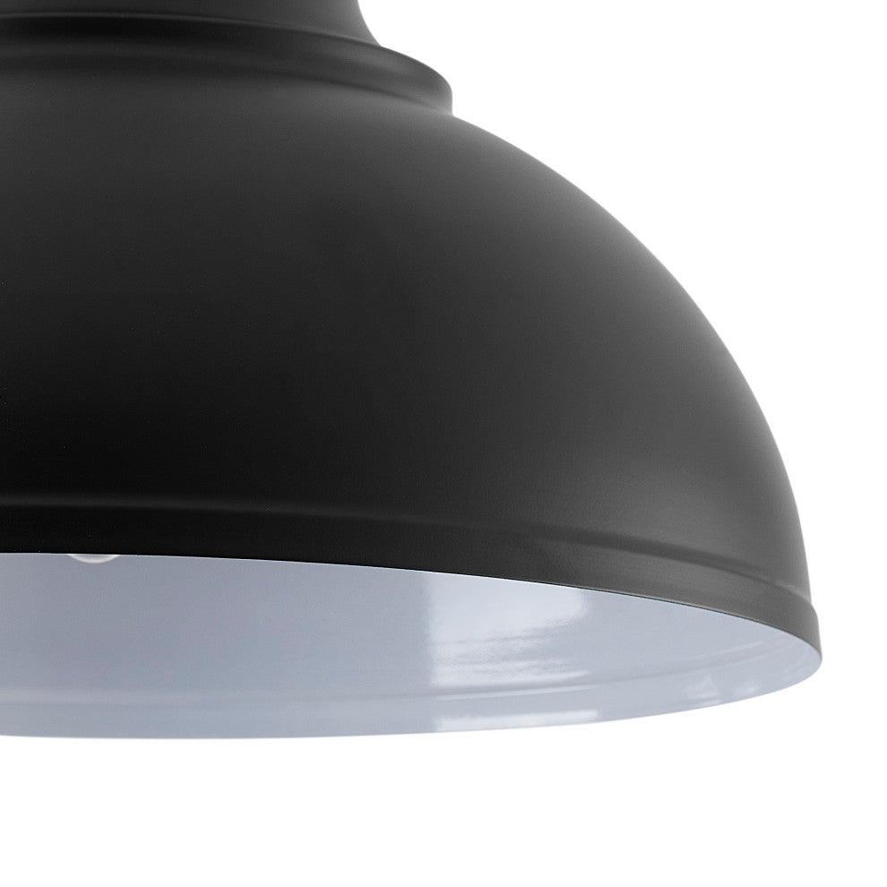 Industrial Black 1-Light Pendant Light With Metal Shade