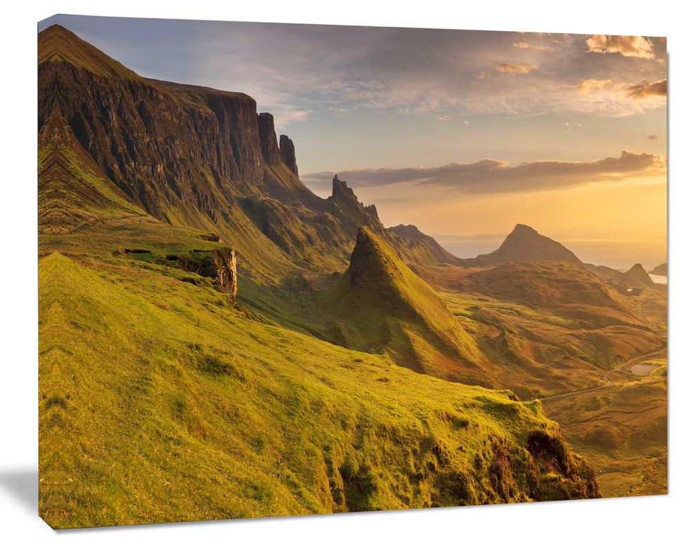 Sunrise at Quiraing Scotland, Landscape Canvas Art Print, 20"x12"