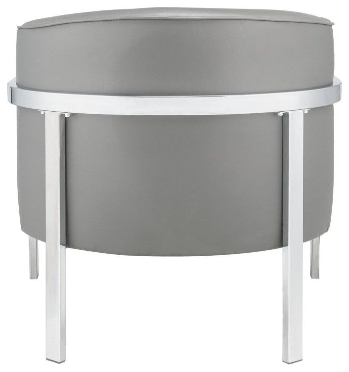 Acme Tiarnan Accent Chair Vintage Gray PU and Chrome