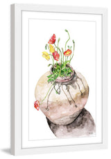 "Potted Poppies" Framed Print by Rachel Byler