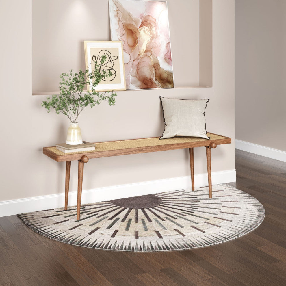Accent Chair Bench, Wood, Natural, Living Lounge Cafe Hotel Lobby Hospitality