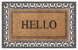 Hello Rubber And Coir Paisley Border Double Doormat, 30"x48"