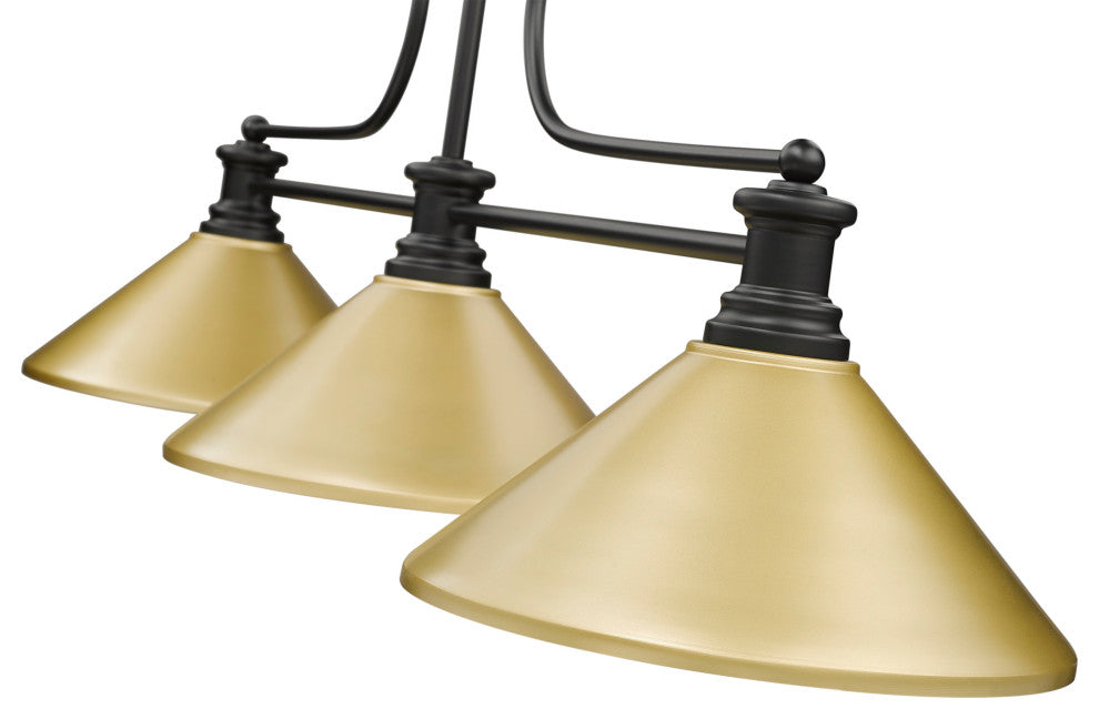 Z-Lite 725-3-MSG Melange 3 Light 52"W Linear Pendant - Matte Black