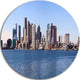 Boston Skyline Panorama, Cityscape Photo Round Metal Wall Art, 23"