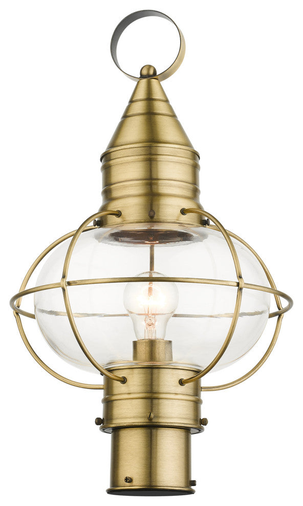 Antique Brass Nautical, Farmhouse, Bohemian, Colonial, Outdoor Post Top Lantern
