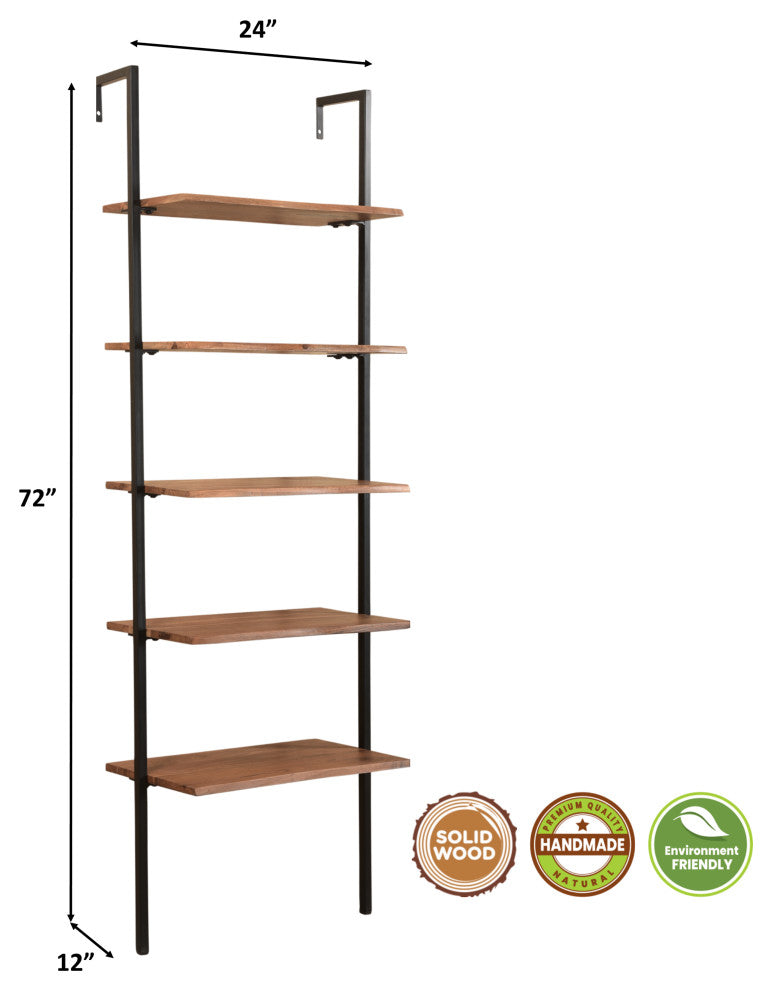 Stafford Live Edge Wall Mounted Bookcase, Light Walnut