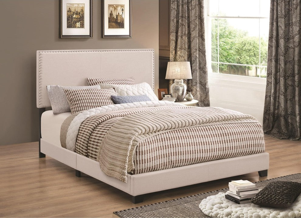 Modern Panel Twin Bed, Ivory