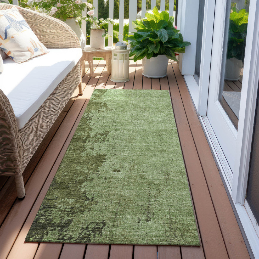 Machine Washable Indoor/Outdoor Chantille ACN1912 Aloe 2'3" x 7'6" Runner Rug