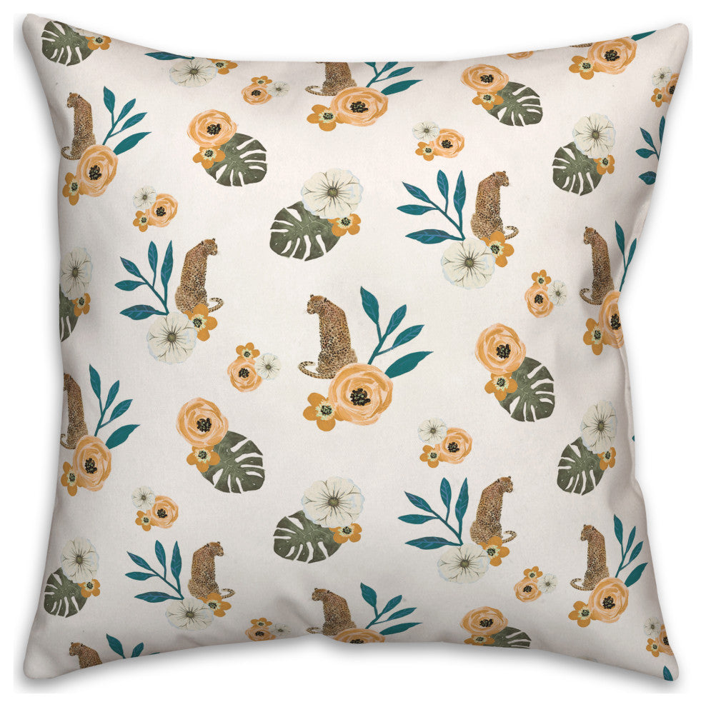 Tropical Jag White 18x18 Spun Poly Pillow