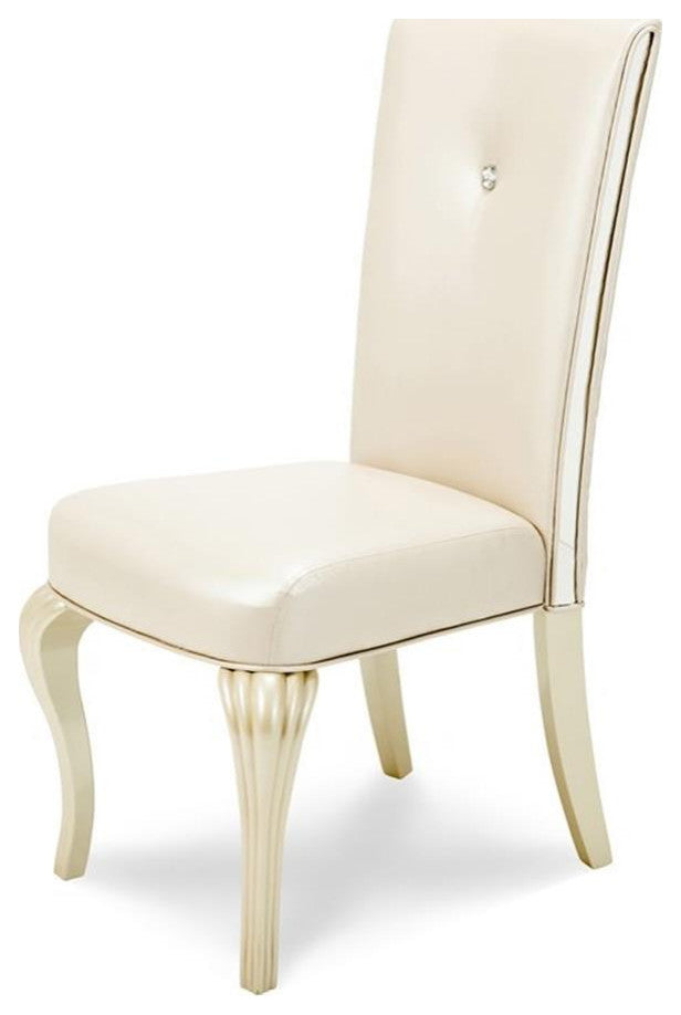 Michael Amini Hollywood Loft Dining Side Chair in Frost Ivory (Set of 2)