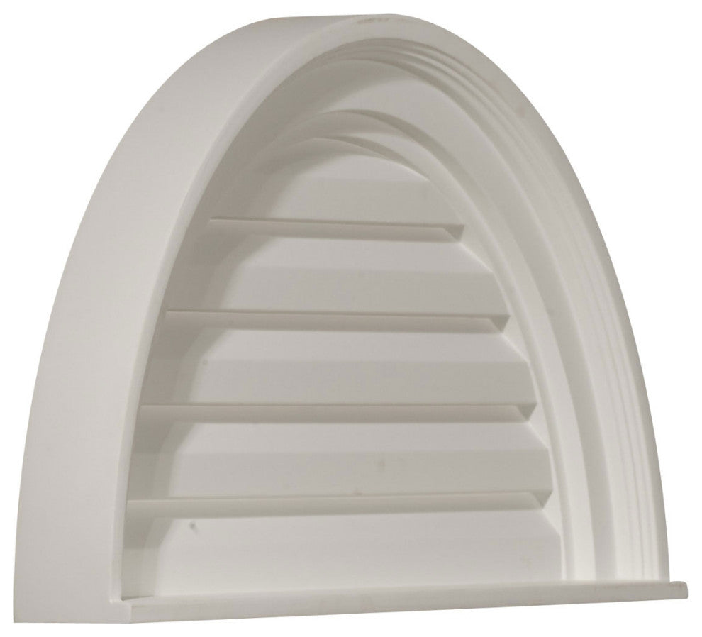 24"W x 12"H Half Round Gable Vent Louver, Decorative