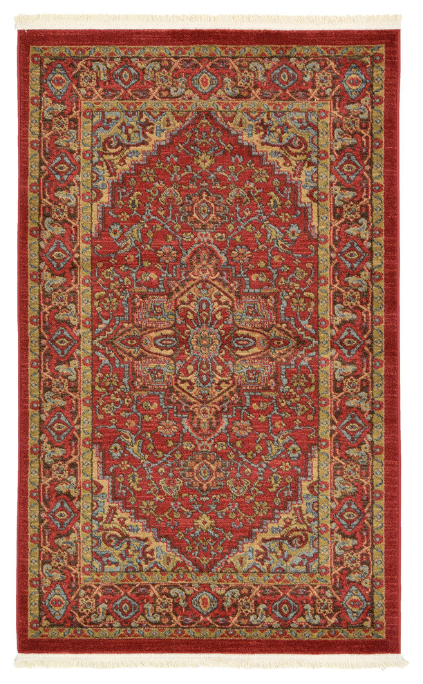 Unique Loom Red Ardashir Sahand 3' 3 x 5' 3 Area Rug