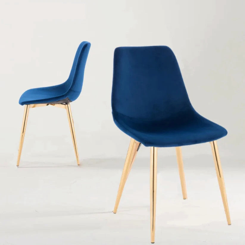 Dorian Velvety Chair, Blue
