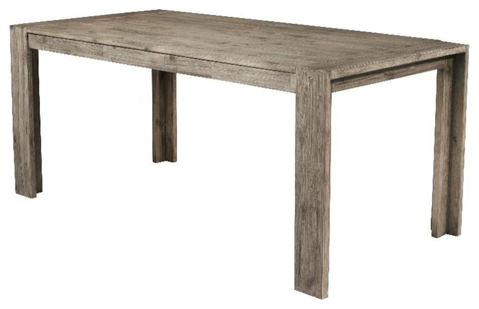 Alpine Furniture Seashore Fixed Wood Top Dining Table in Antique Natural (Brown)