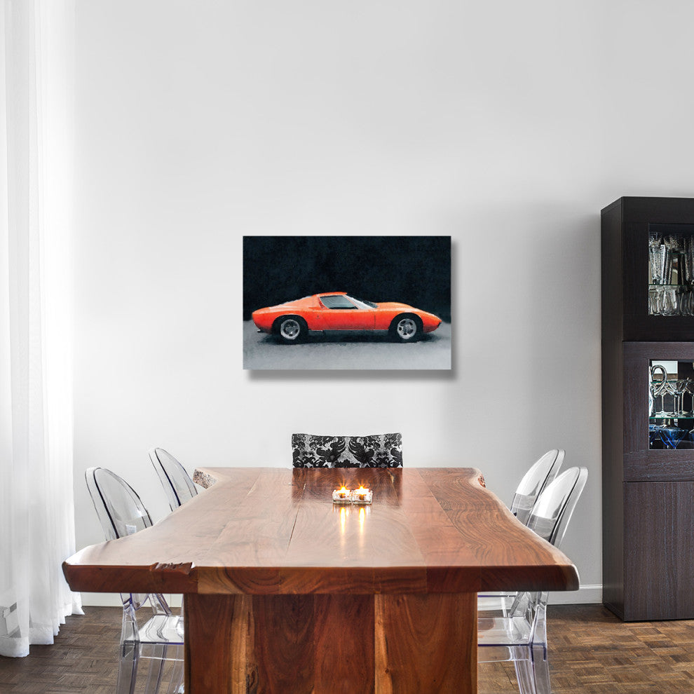 "1971 Lamborghini Miura P400 S Watercolor" Fine Art Print