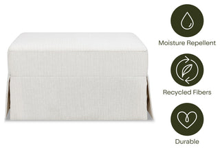 Crawford Gliding Ottoman, Fog Chatham Stripe Performance Eco-Weave