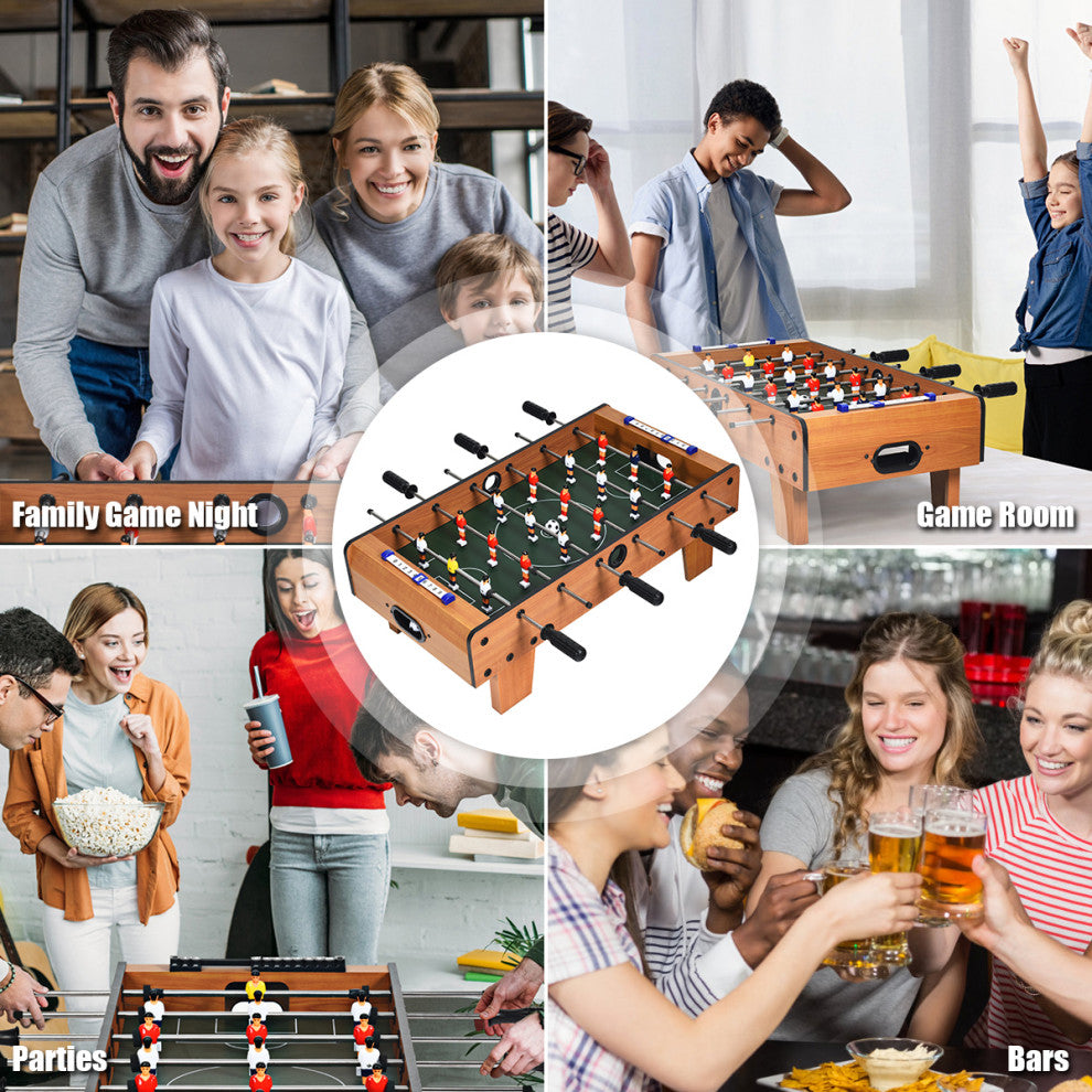 Costway Mini Foosball Table, Soccer Game Table w/ 2 Footballs, Portable Foot