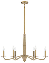 Cannon 6-Light Chandelier, Warm Brass and Rope