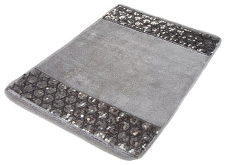 Designer Home Premium Premium Bath Accessories Durable Heavy (Silver Rug Mat)