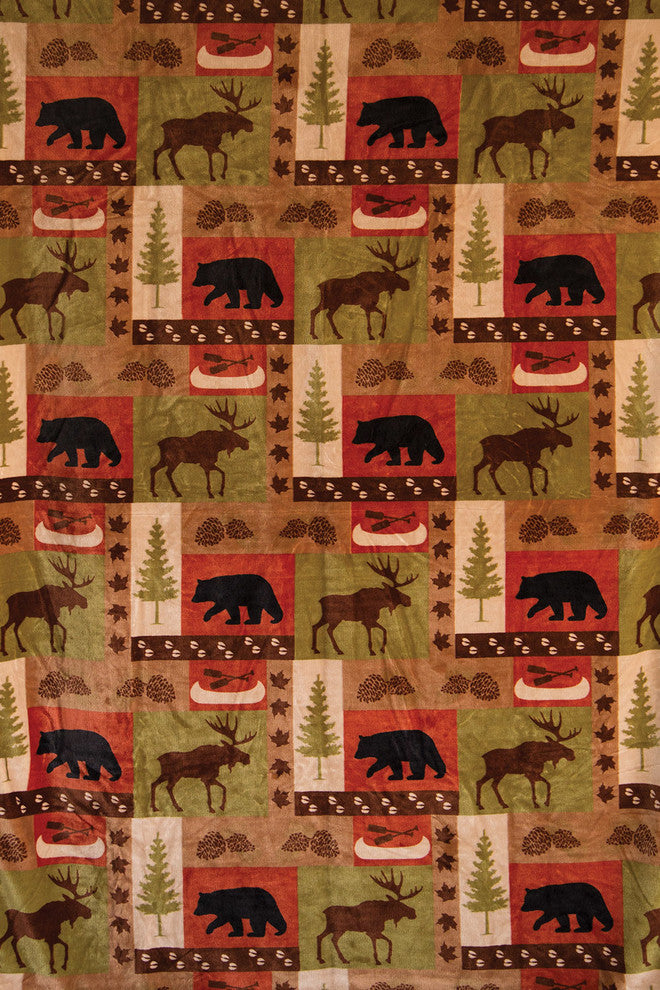 Patchwork Lodge Rustic Cabin Curtain Panels, Set of 2