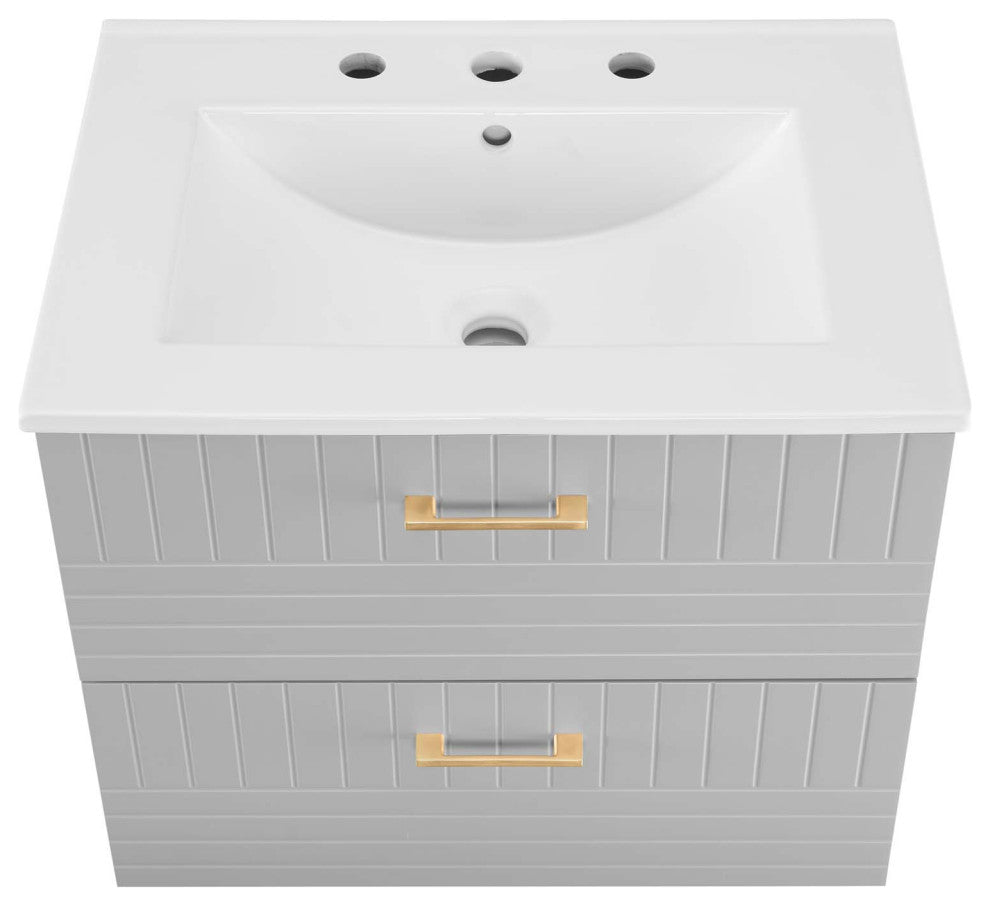 Daybreak 24" Bathroom Vanity, Light Gray White