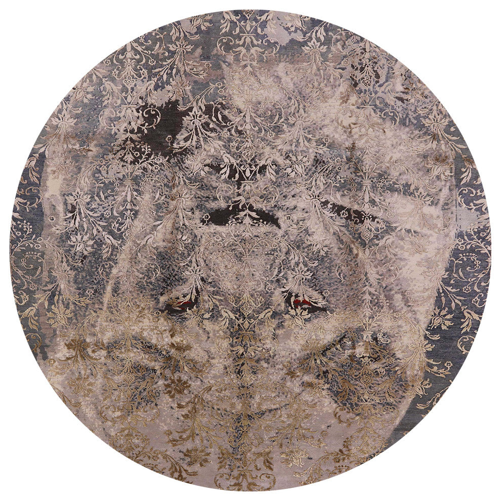 Ahgly Company Indoor Round Mid-Century Modern Area Rugs, 5' Round