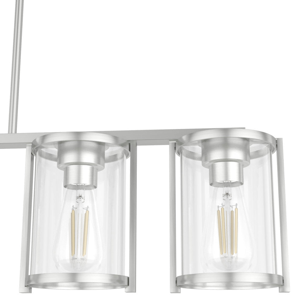 Astwood Brushed Nickel With Clear Glass 5 Light Chandelier Ceiling