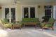 6-Piece Sack Outdoor Teak Sofa Set With Sunbrella Cushions Shore Flame