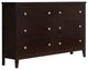 Wooden Dresser with 6 Drawers, Cappuccino