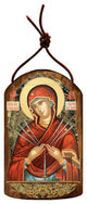 Icon Virgin Mary Of The Seven Swords Wooden Ornament