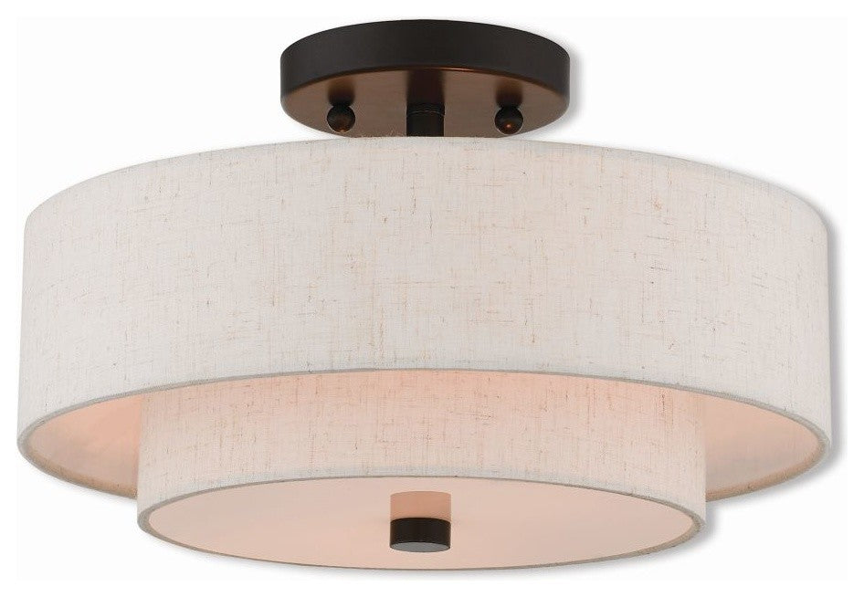 2 Light Ceiling Mount, English Bronze