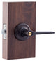 Scandinavian Style Keyed Entry Lever, Tuscan Bronze