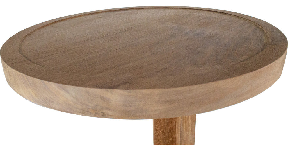 Nordic Style Teak Cabo Natural C Shaped Side Table