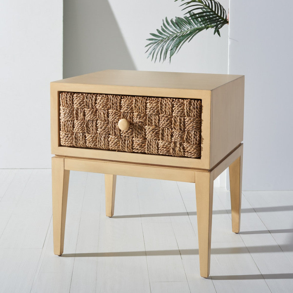 Safavieh Couture Armand Woven Wood Nightstand, Natural