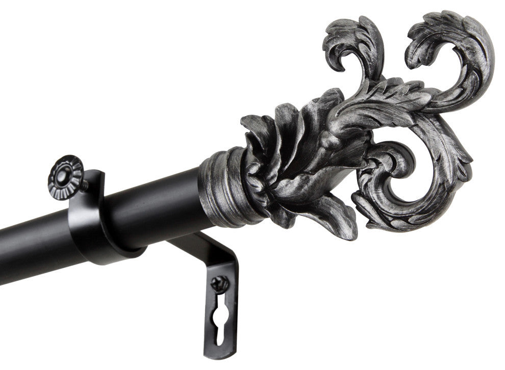 Malina 1" Curtain Rod, Black, 160-240"