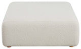 Hangove Upholstered Boucle Ottoman, Cream Boucle