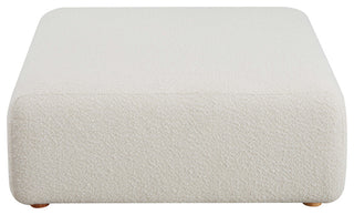 Hangove Upholstered Boucle Ottoman, Cream Boucle
