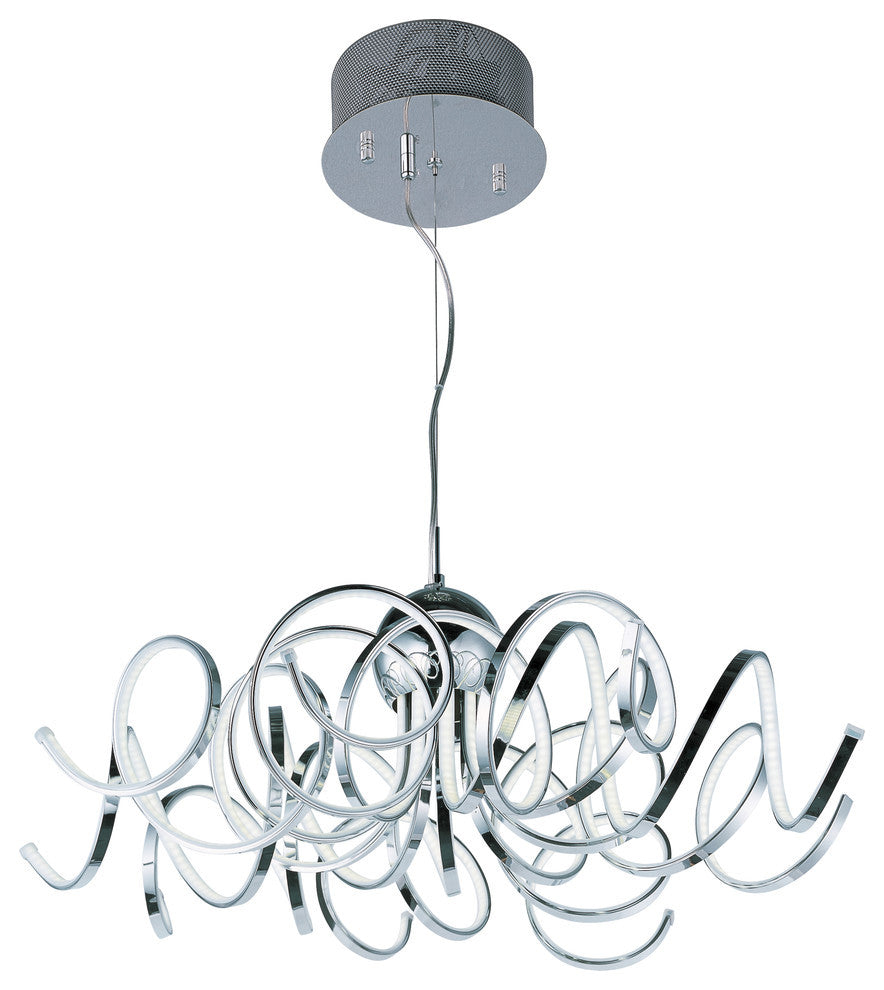 Chaos LED Pendant, Polished Chrome