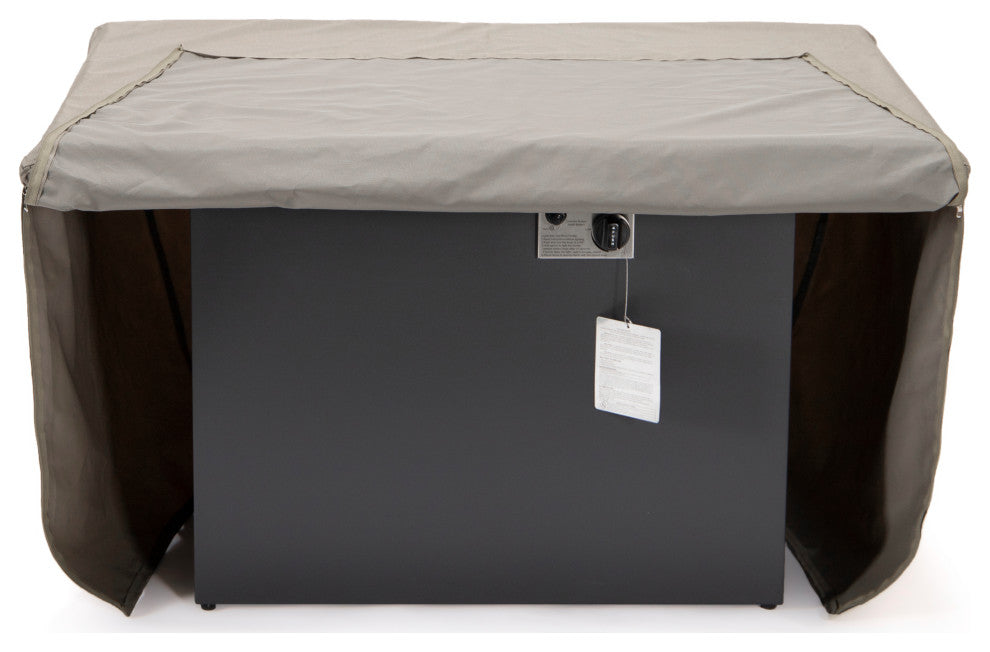 LeisureMod Chelsea 44" Waterproof Fabric Rectangle Fire Pit Table Cover