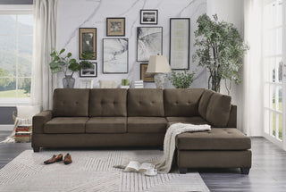 Hedera Sectional Collection, Chocolate color, 2-Piece Set Sectional Sofa