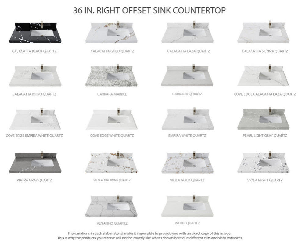 Sonoma 36" Right Offset Reeded Bath Vanity in Warm Terracotta, 2" Viola Night