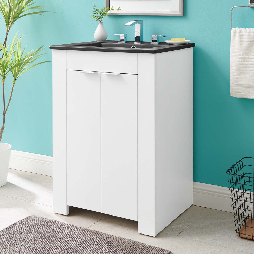 Maybelle 24" Bathroom Vanity - White Black