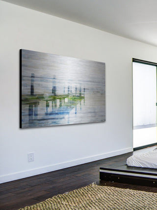 "Dock Mist" UV Ink Print on Brushed  Aluminum, 45"x30"
