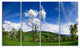 Green Blue Spring Landscape, Photo Canvas Print, 48x28, 4 Panels